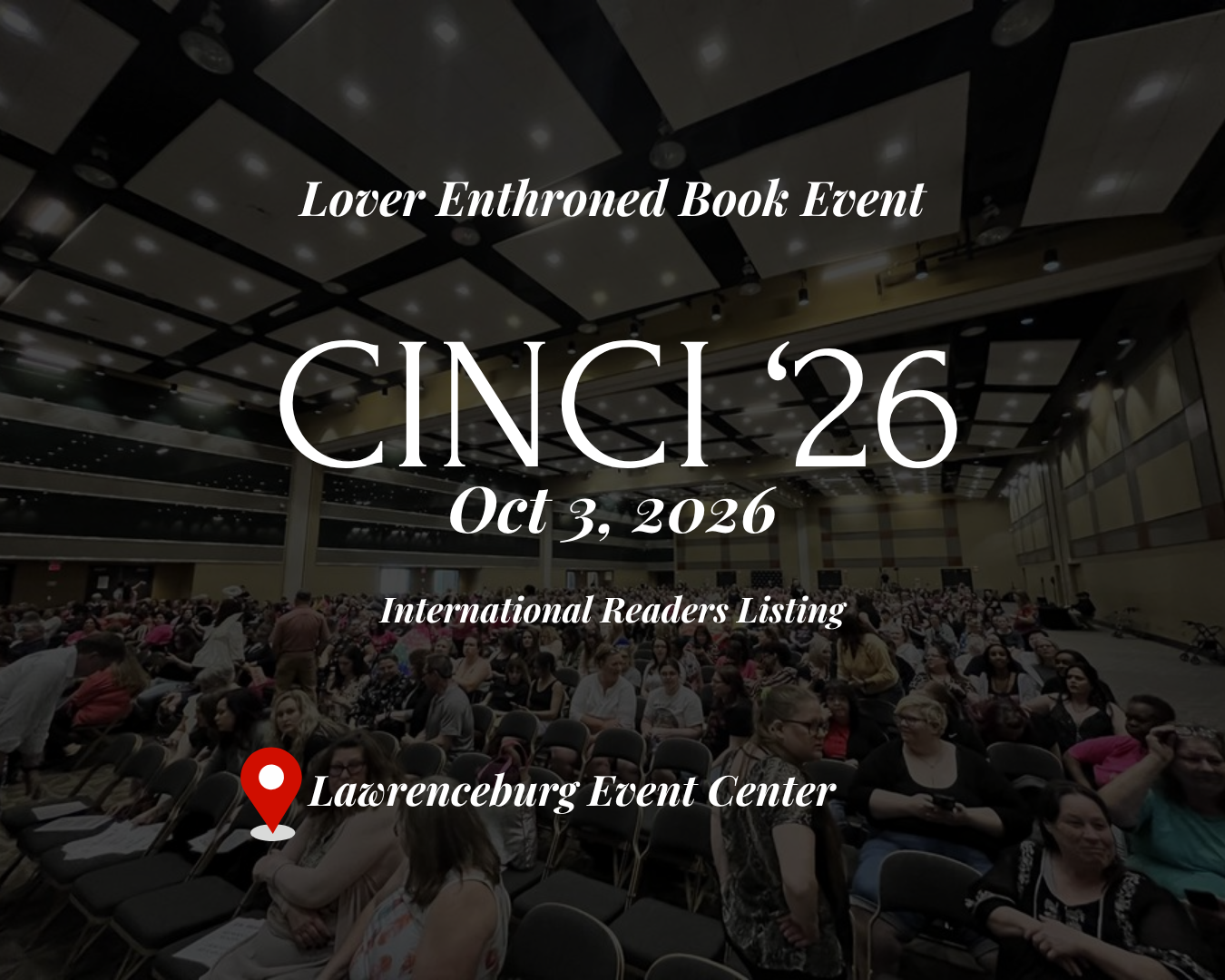 International Readers ONLY - Lover Enthroned Book Event - Saturday,  October 3, 2026